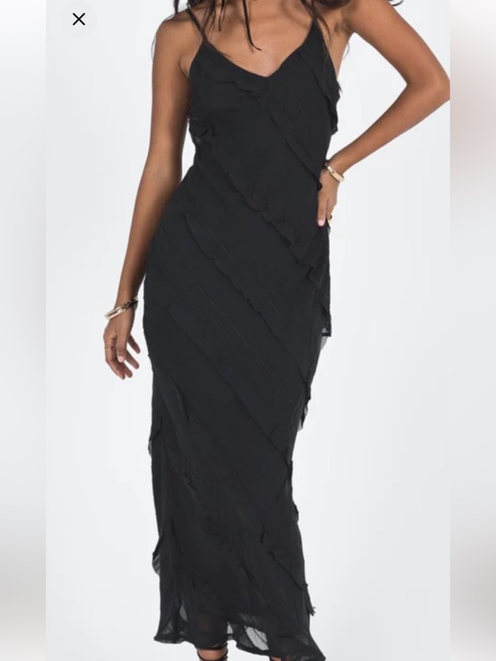 Princess Polly black ruffled dress